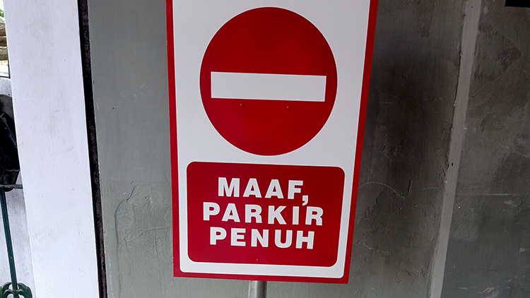 Signage Parkir Penuh